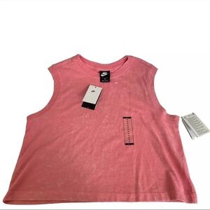 Nike‎ Women's Tank Top Size 1X Pink Cropped White Washed Pink NWT Sweatshirt